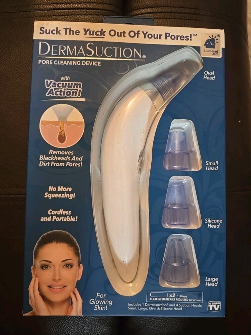 Dermasuction Bulbhead Blackhead and Pore Cleaning Tool Device Vacuum